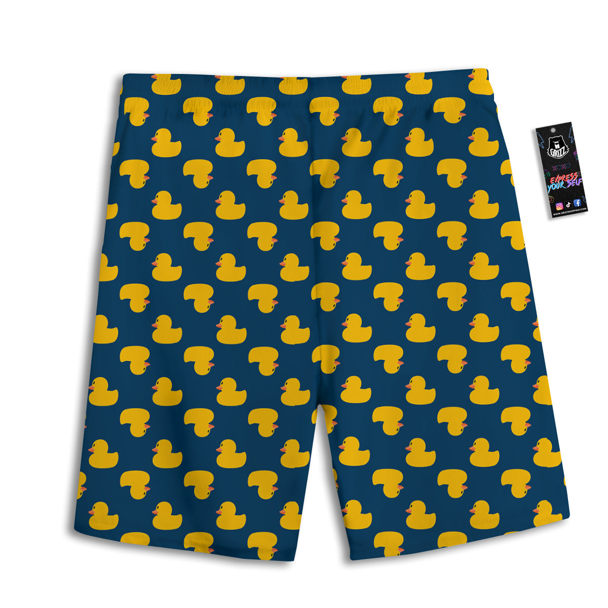 Ducks Rubber Yellow Print Pattern Men's Athletic Shorts