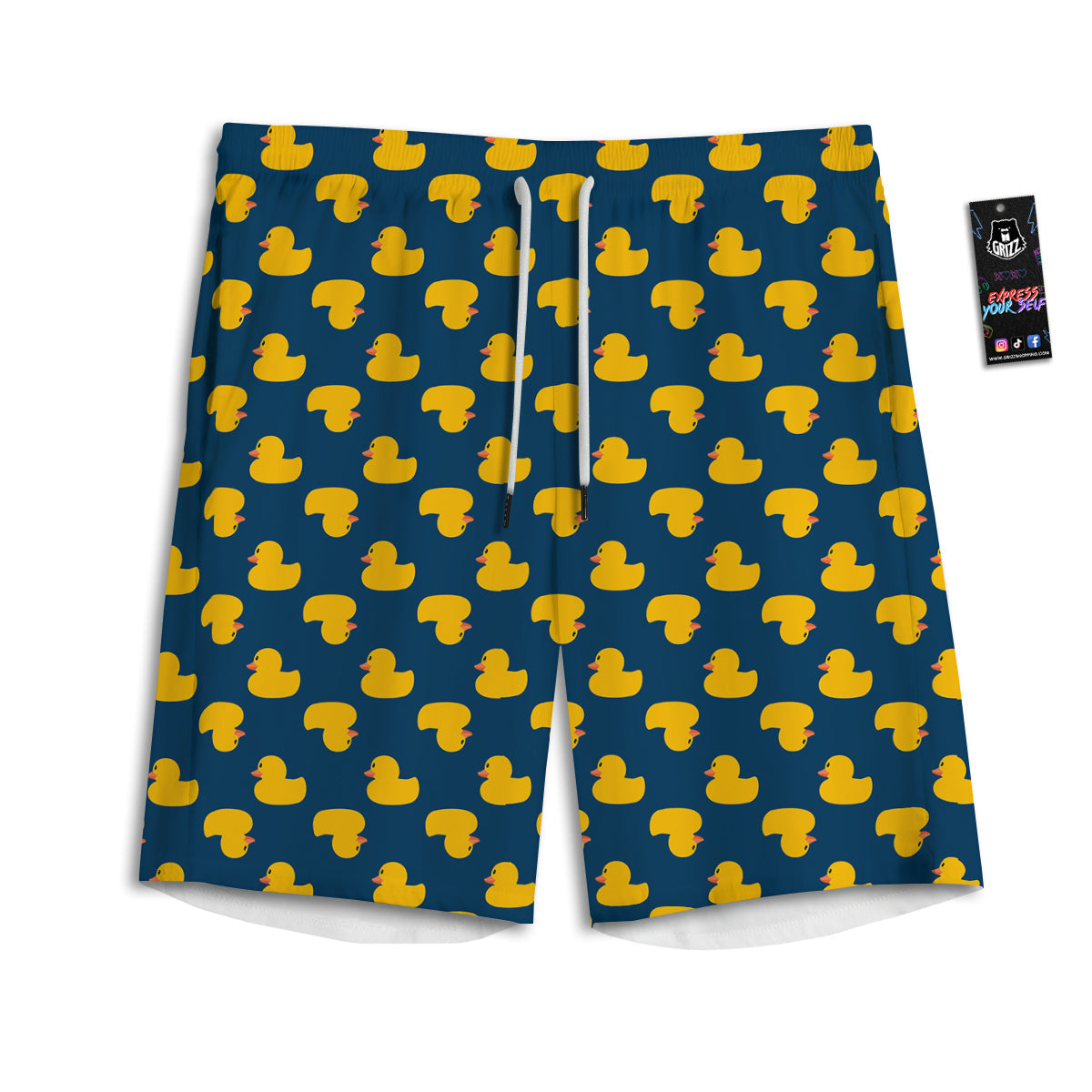 Ducks Rubber Yellow Print Pattern Men's Athletic Shorts