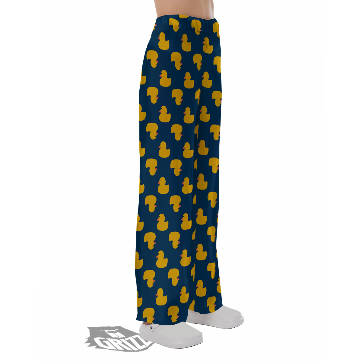 Ducks Rubber Yellow Print Pattern Pajama Pants-grizzshop