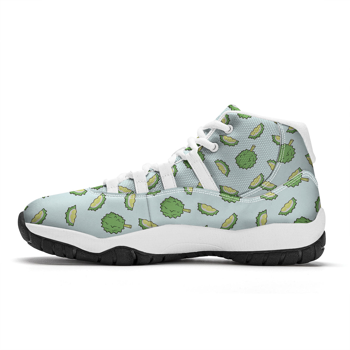 Durian Cartoon Print Pattern White Bball Shoes-grizzshop