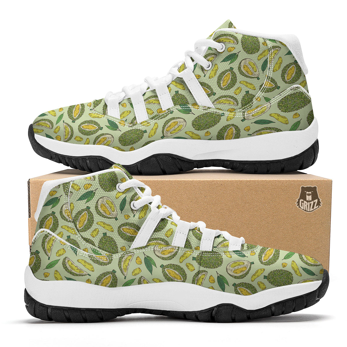 Durian Vintagecolor Print Pattern White Bball Shoes-grizzshop