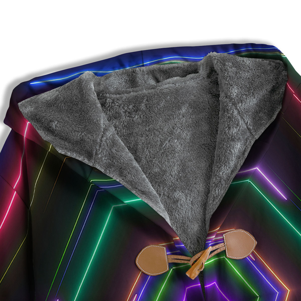 EDM Geometric Green Light Print Men's Windbreaker Jacket-grizzshop
