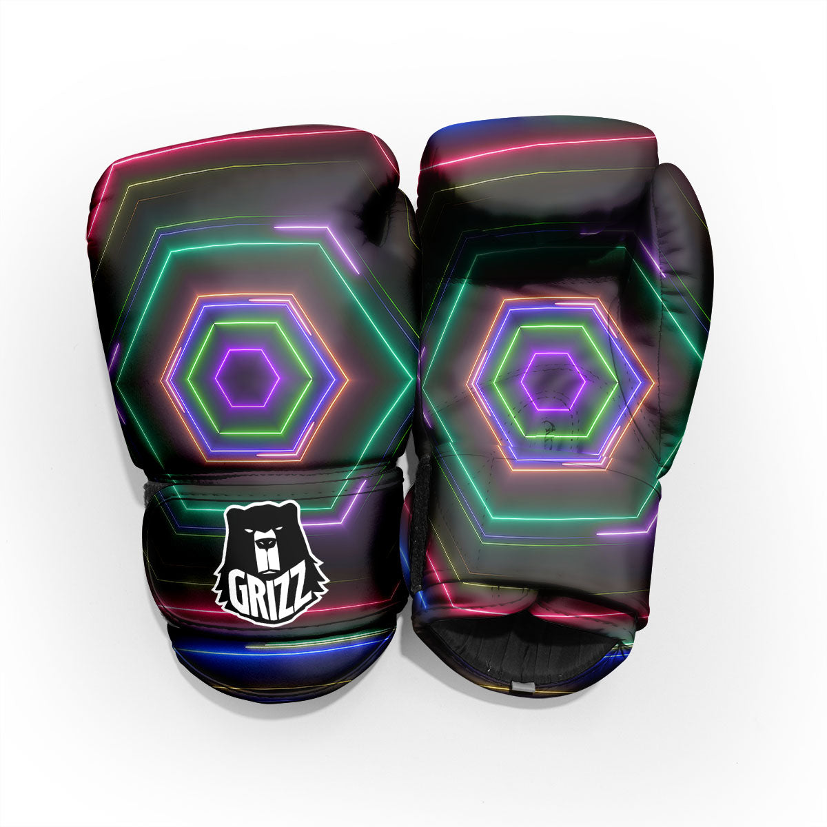 EDM Geometric Green Light Print Pro Boxing Glove