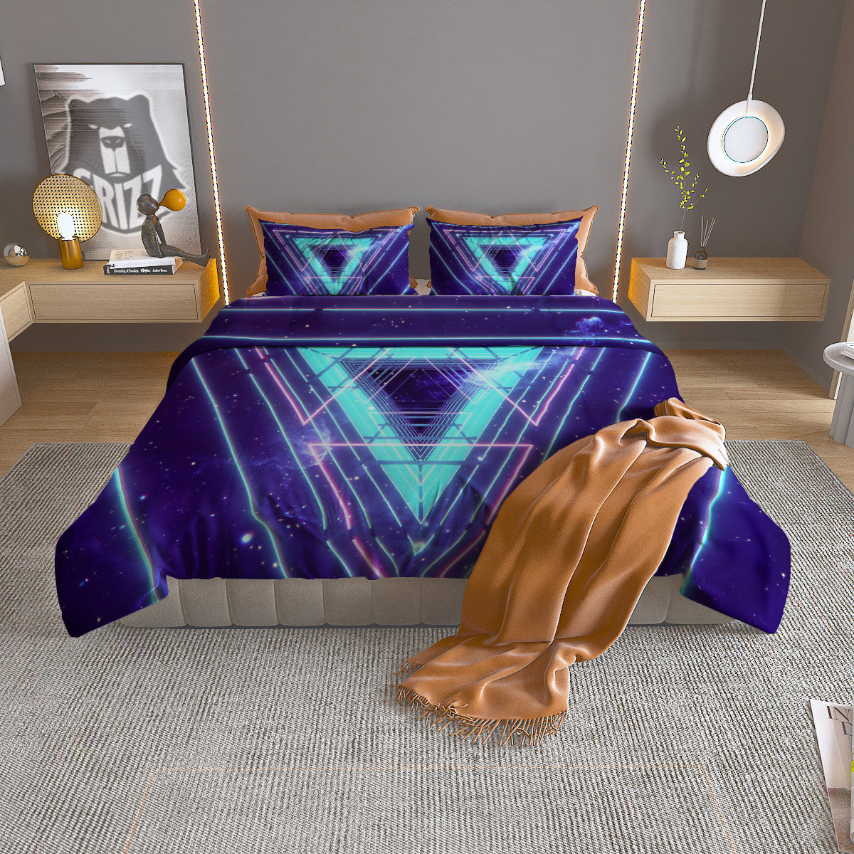 Flag USA Grunge Print Duvet Cover Bedding Set