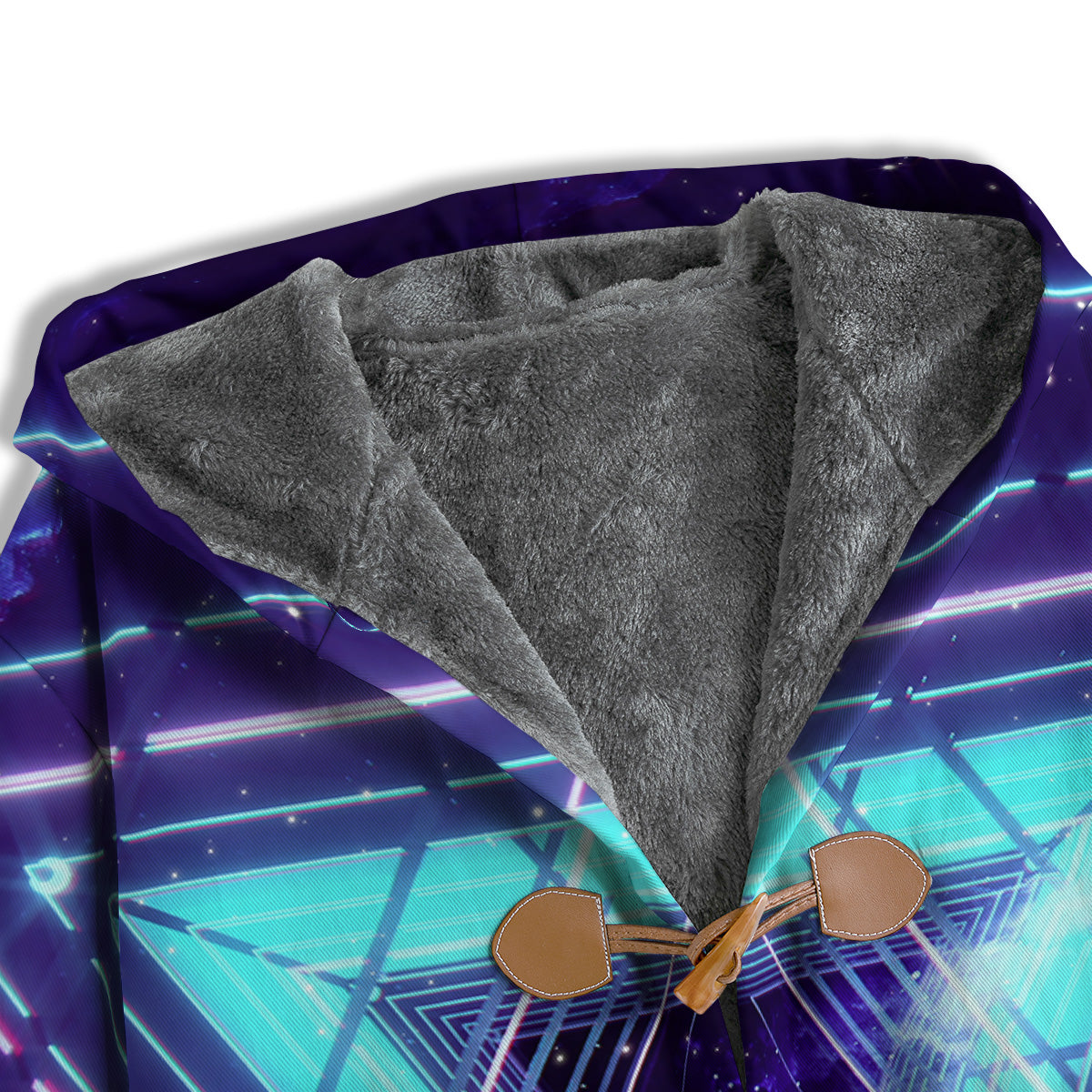 EDM Light Blue Geometric Print Men's Windbreaker Jacket-grizzshop