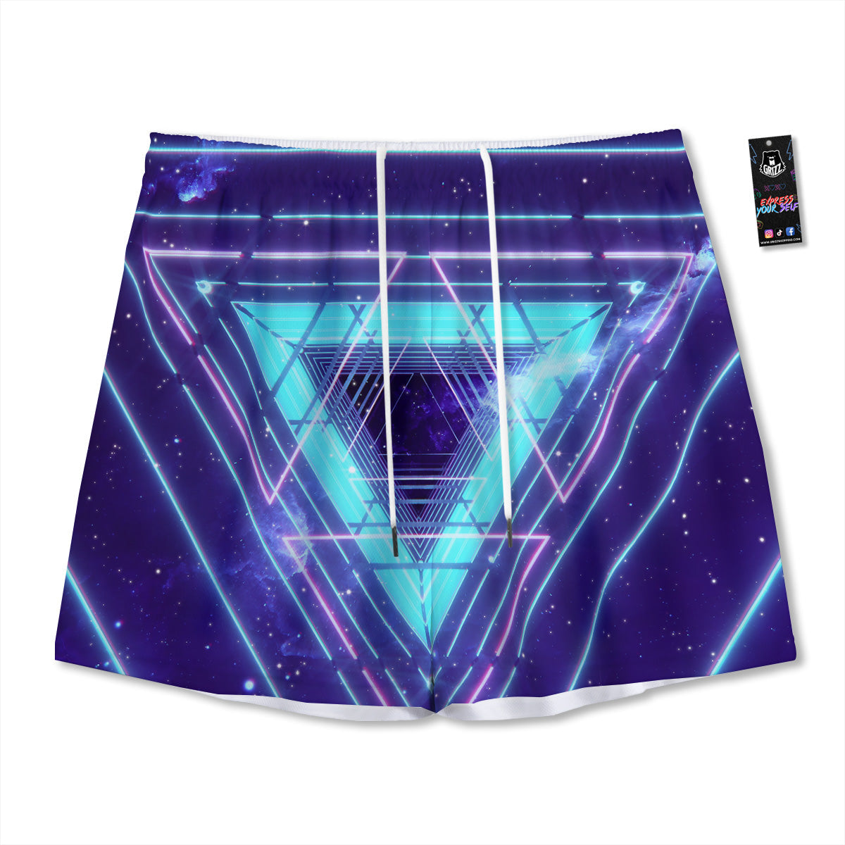 Flag USA Grunge Print Mesh Shorts