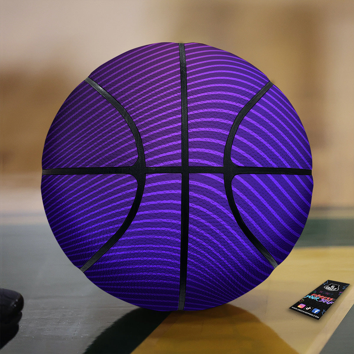 EDM Wave Purple And Blue Print Basketball-grizzshop