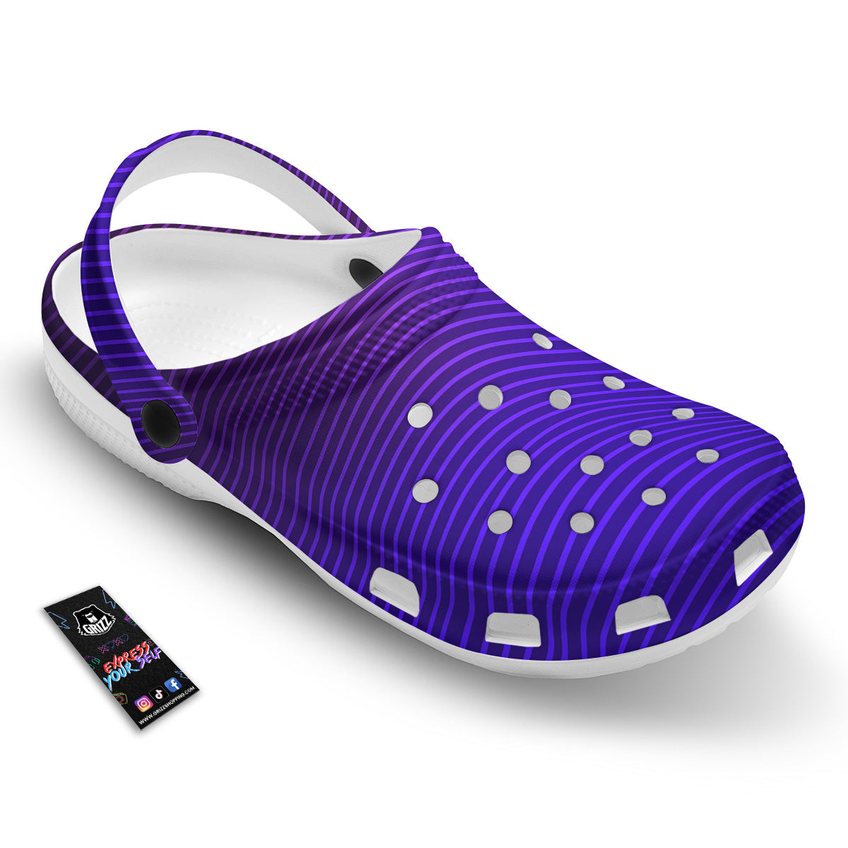 EDM Wave Purple And Blue Print Clog-grizzshop