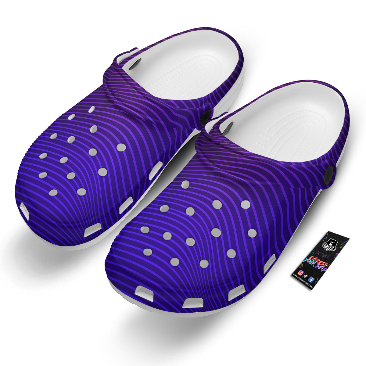 EDM Wave Purple And Blue Print Clog-grizzshop