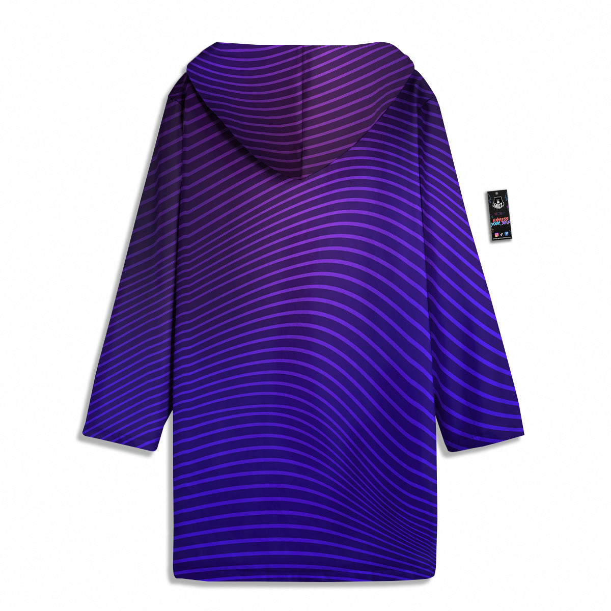 EDM Wave Purple And Blue Print Men's Windbreaker Jacket-grizzshop