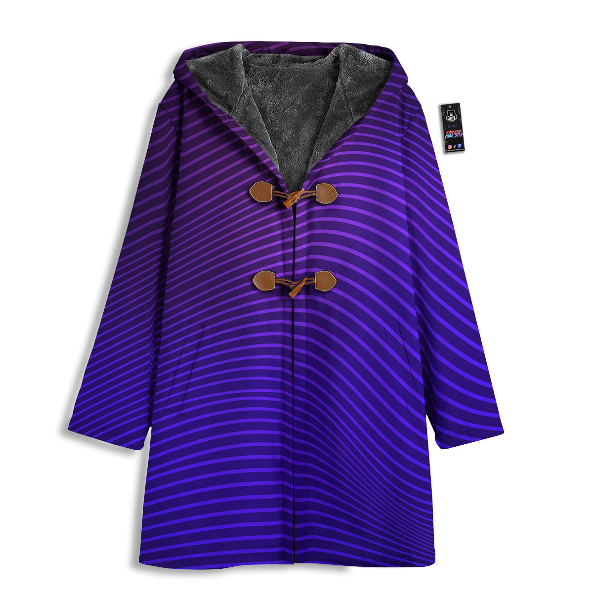 EDM Wave Purple And Blue Print Men's Windbreaker Jacket-grizzshop