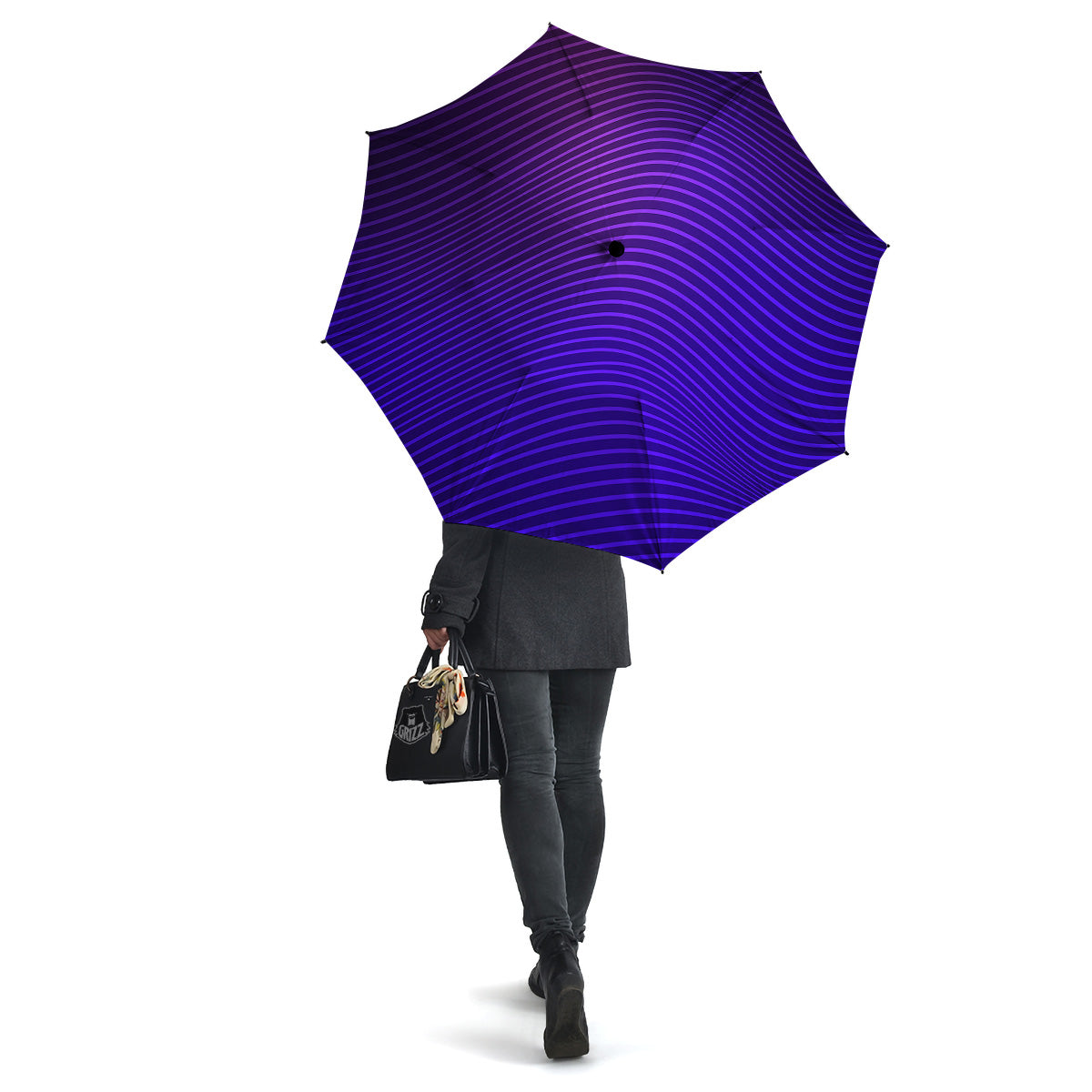EDM Wave Purple And Blue Print Umbrella-grizzshop