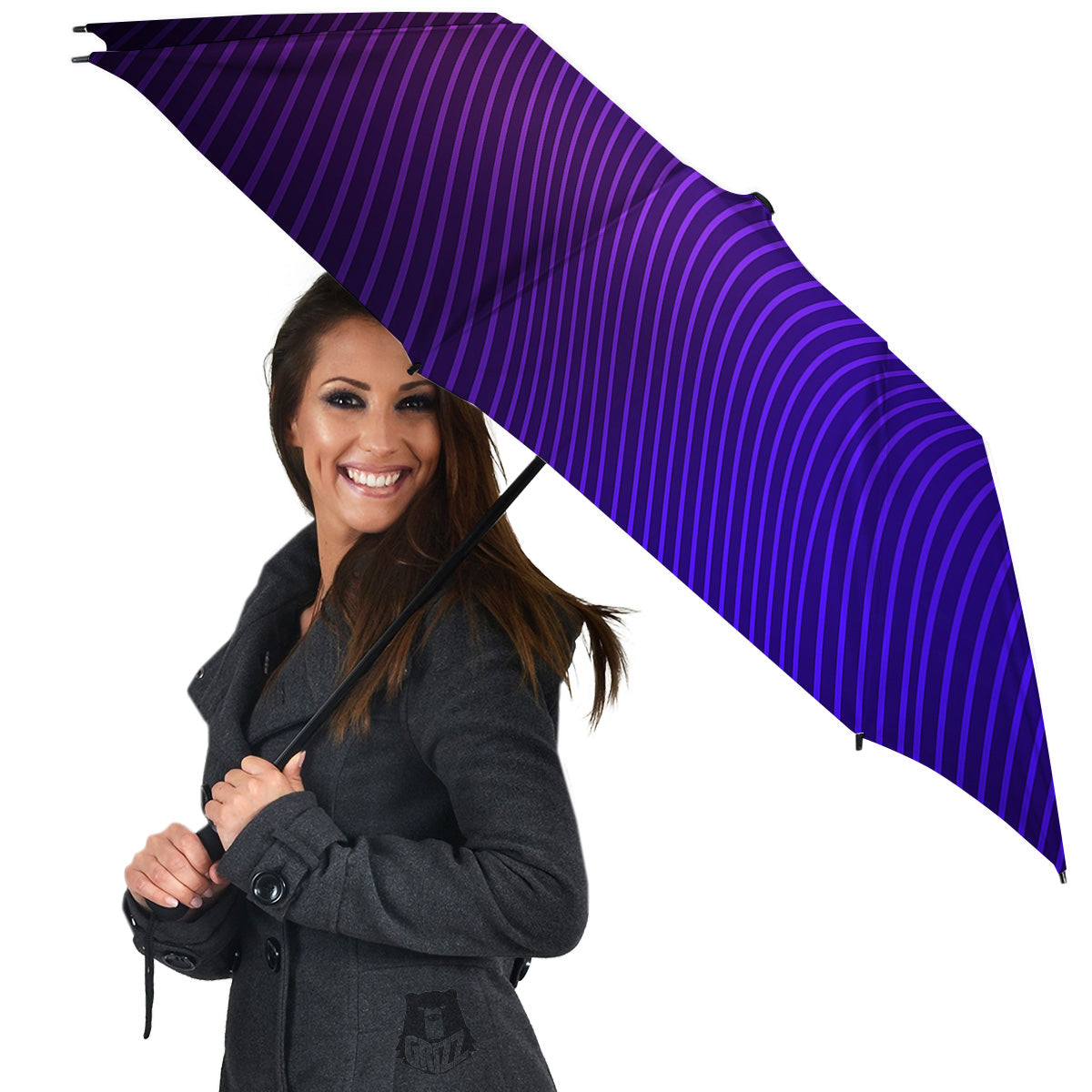 EDM Wave Purple And Blue Print Umbrella-grizzshop