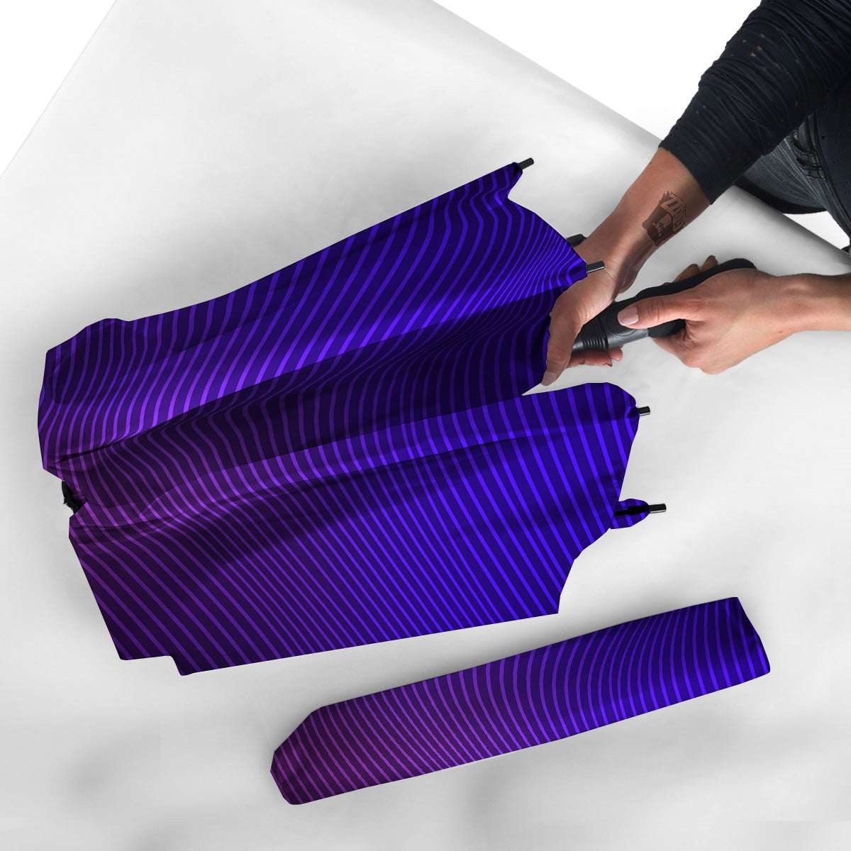 EDM Wave Purple And Blue Print Umbrella-grizzshop