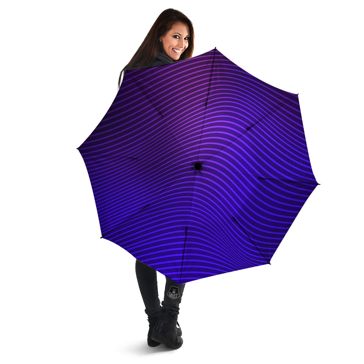 EDM Wave Purple And Blue Print Umbrella-grizzshop