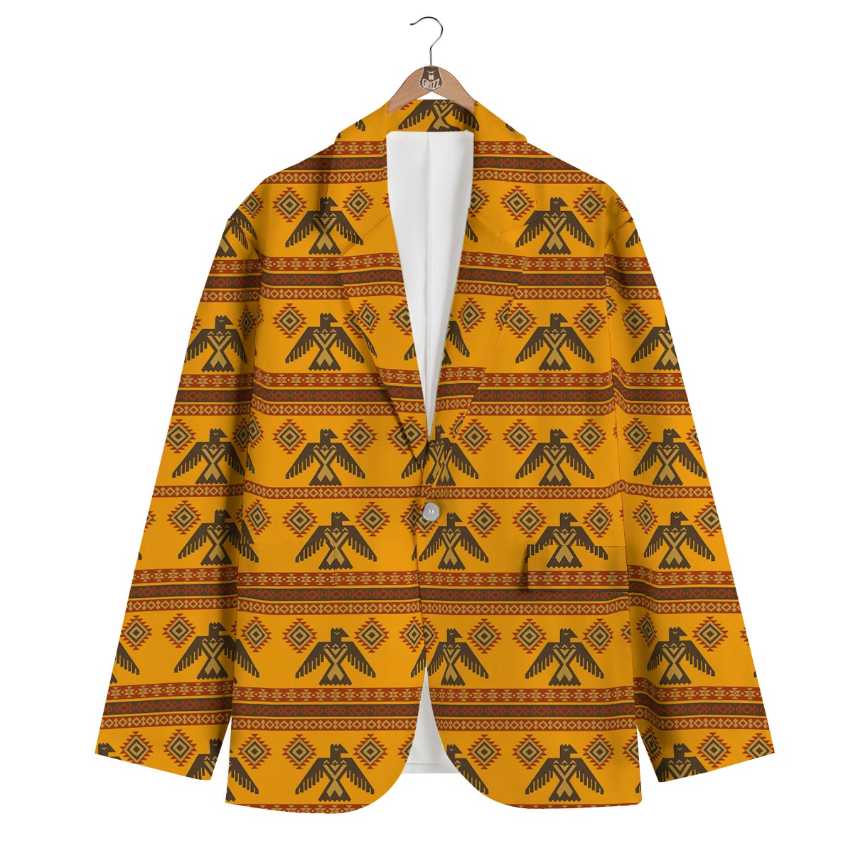 Eagle Aztec Pattern Print Men's Blazer-grizzshop