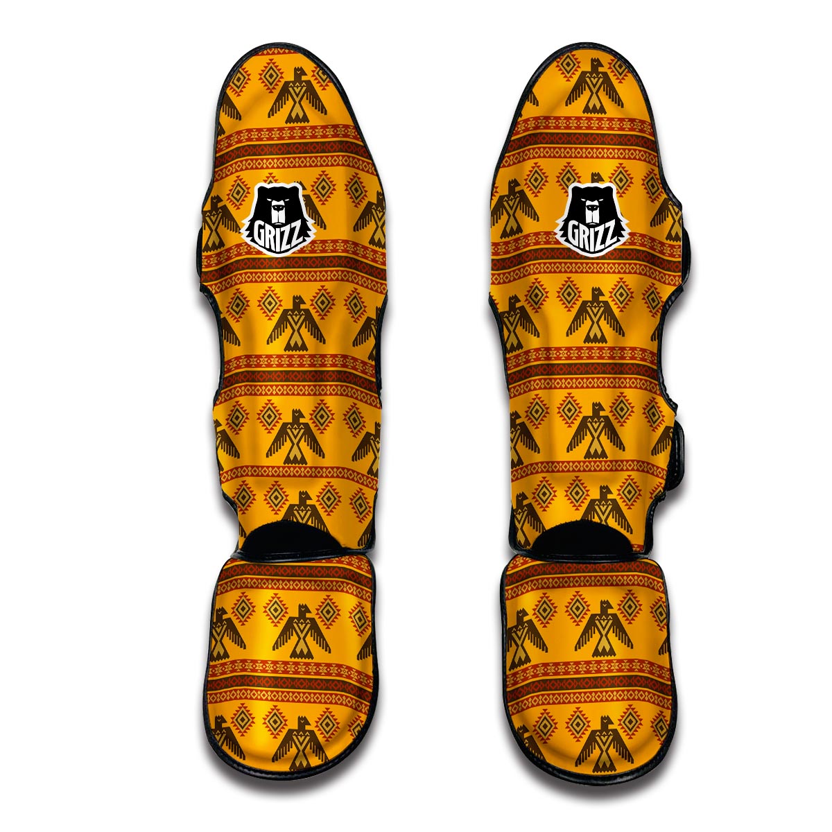 Eagle Aztec Pattern Print Muay Thai Shin Guards-grizzshop