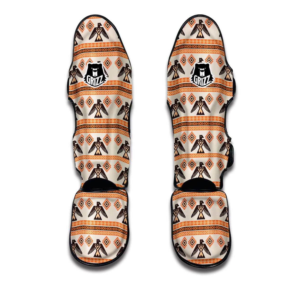 Eagle Aztec Print Pattern Muay Thai Shin Guards-grizzshop