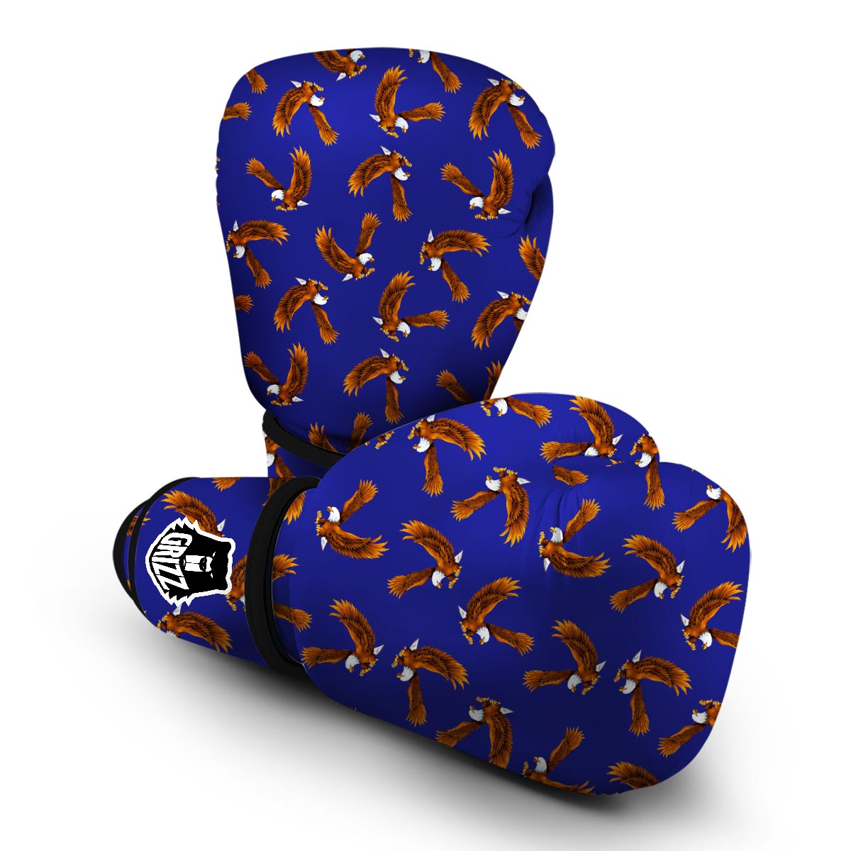 Eagle Blue Pattern Print Boxing Gloves-grizzshop