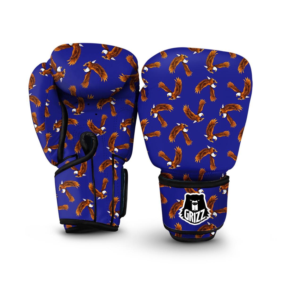 Eagle Blue Pattern Print Boxing Gloves-grizzshop