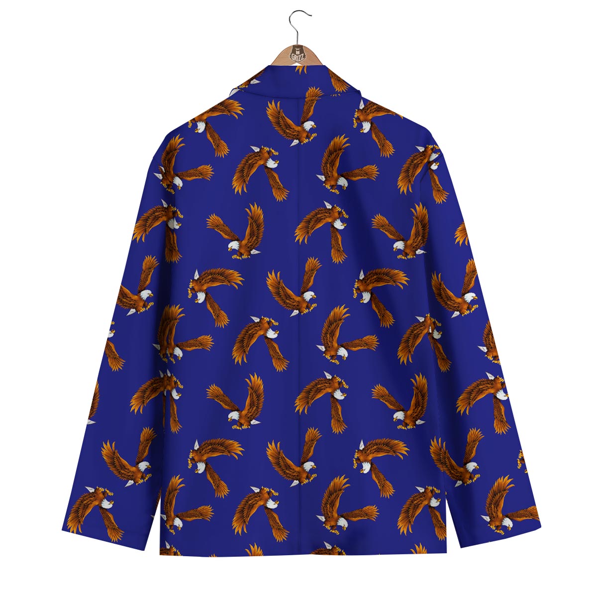 Eagle Blue Pattern Print Men's Blazer-grizzshop