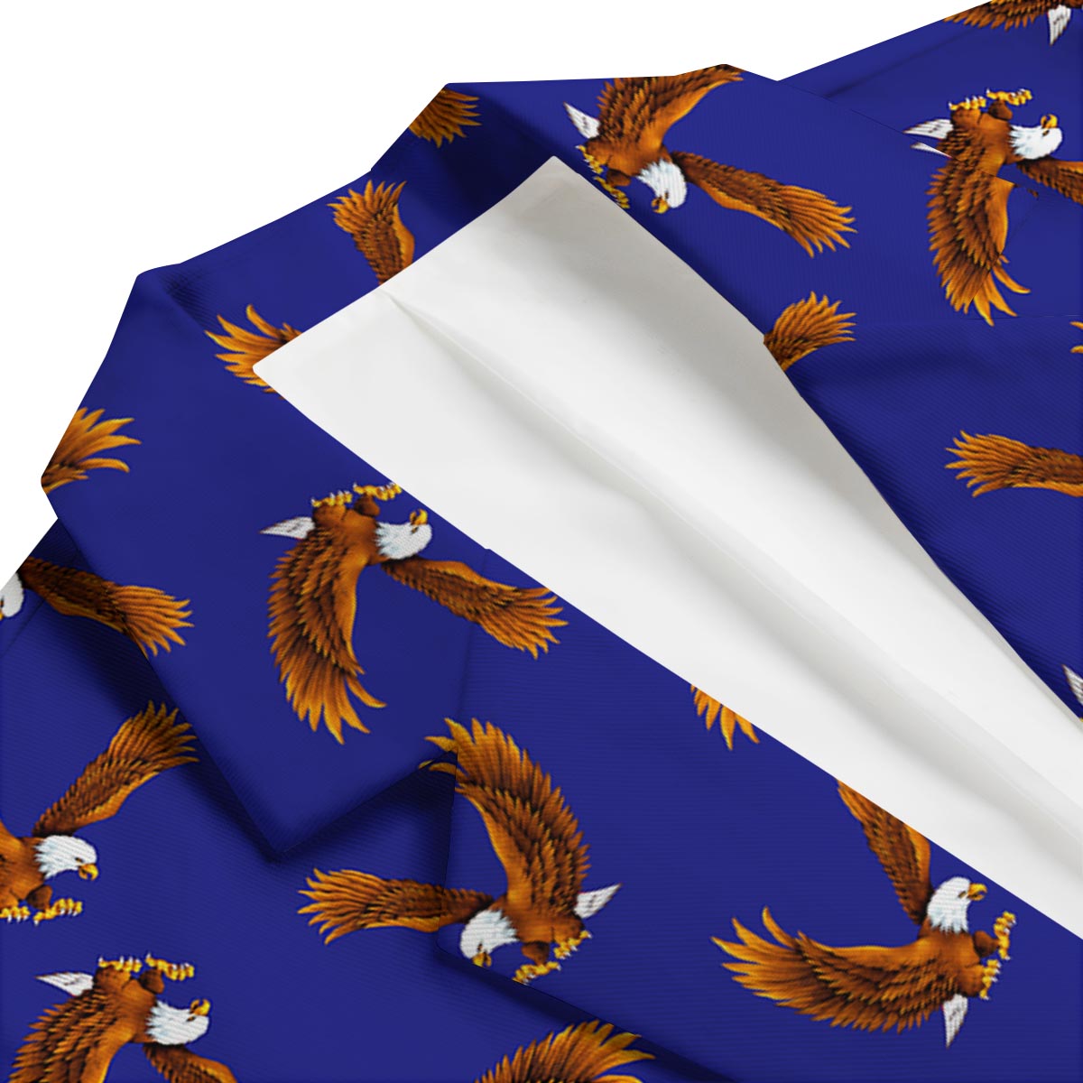Eagle Blue Pattern Print Men's Blazer-grizzshop