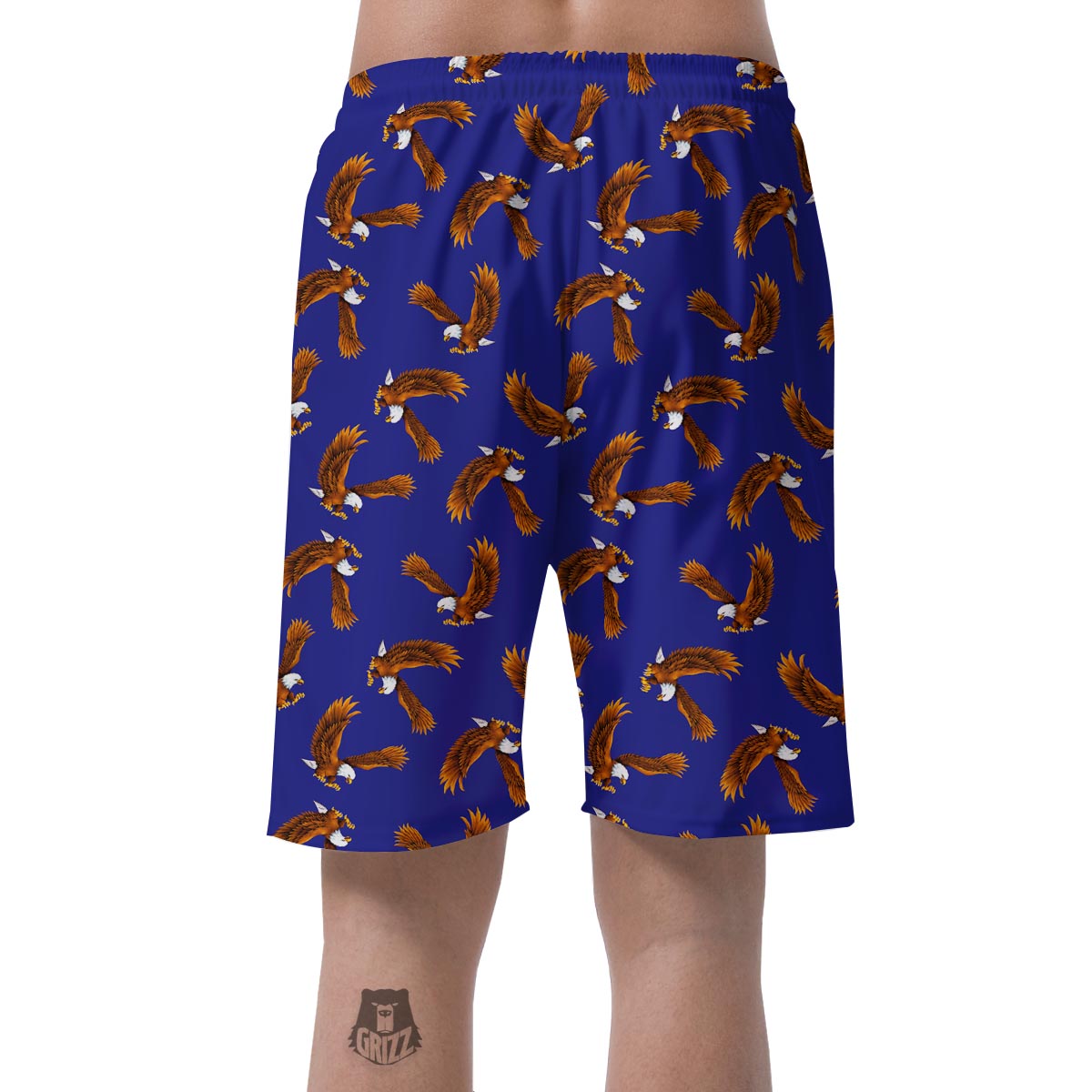 Eagle Blue Pattern Print Men's Shorts-grizzshop