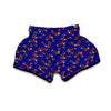 Eagle Blue Pattern Print Muay Thai Boxing Shorts-grizzshop