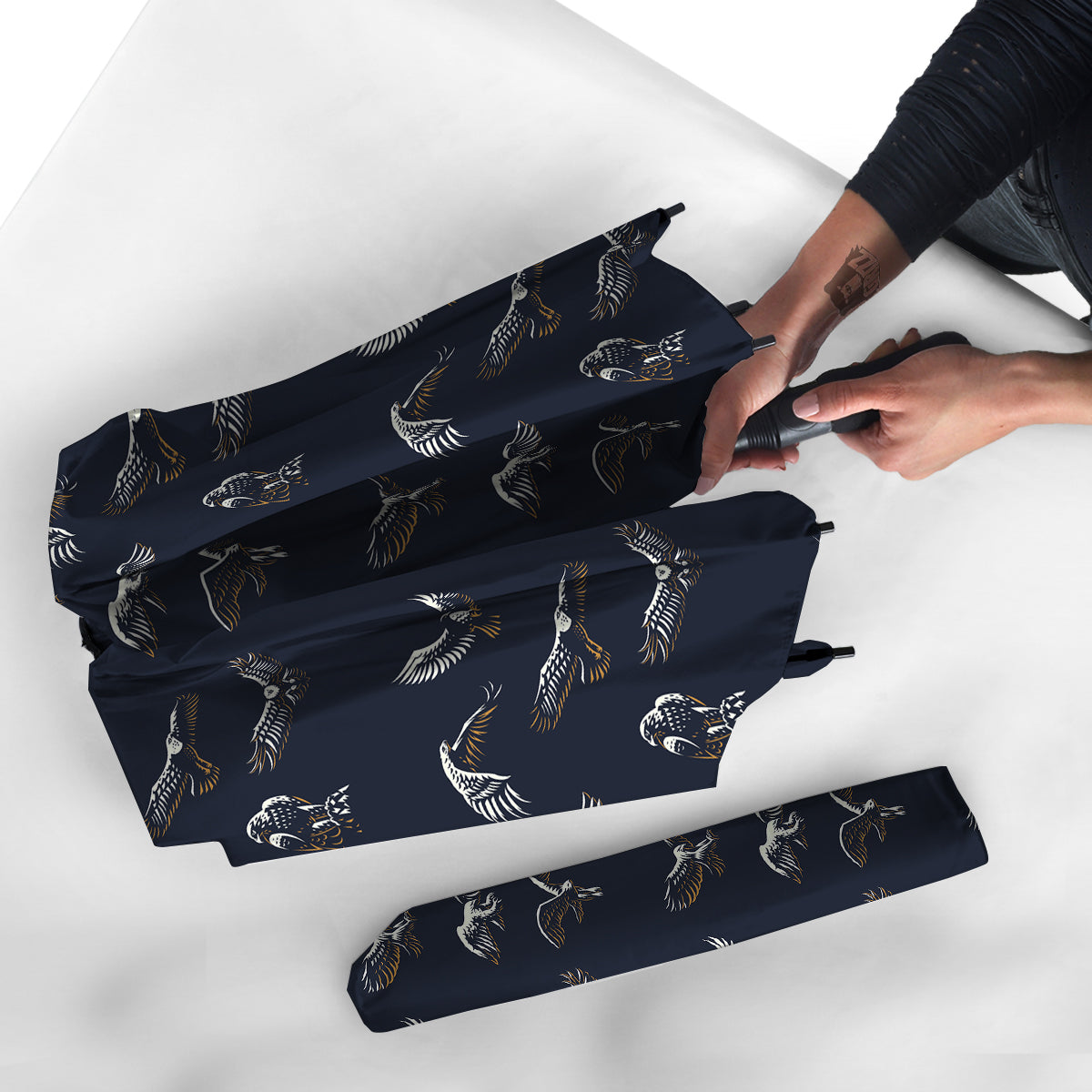 Eagle Brown And White Print Pattern Umbrella-grizzshop