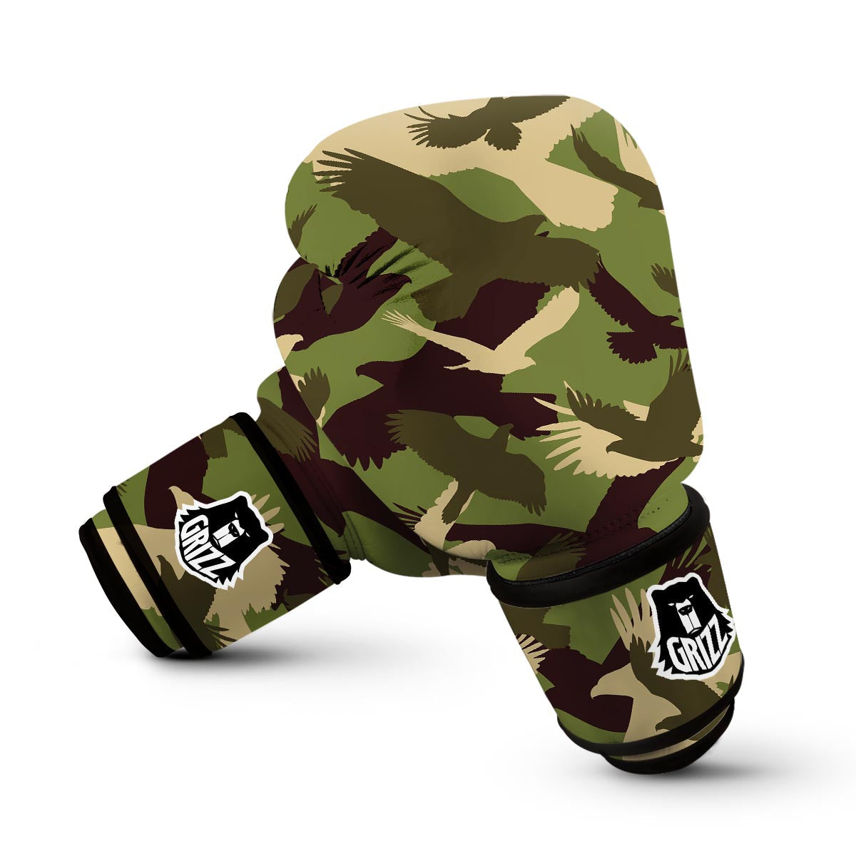 Eagle Camo Pattern Print Boxing Gloves-grizzshop