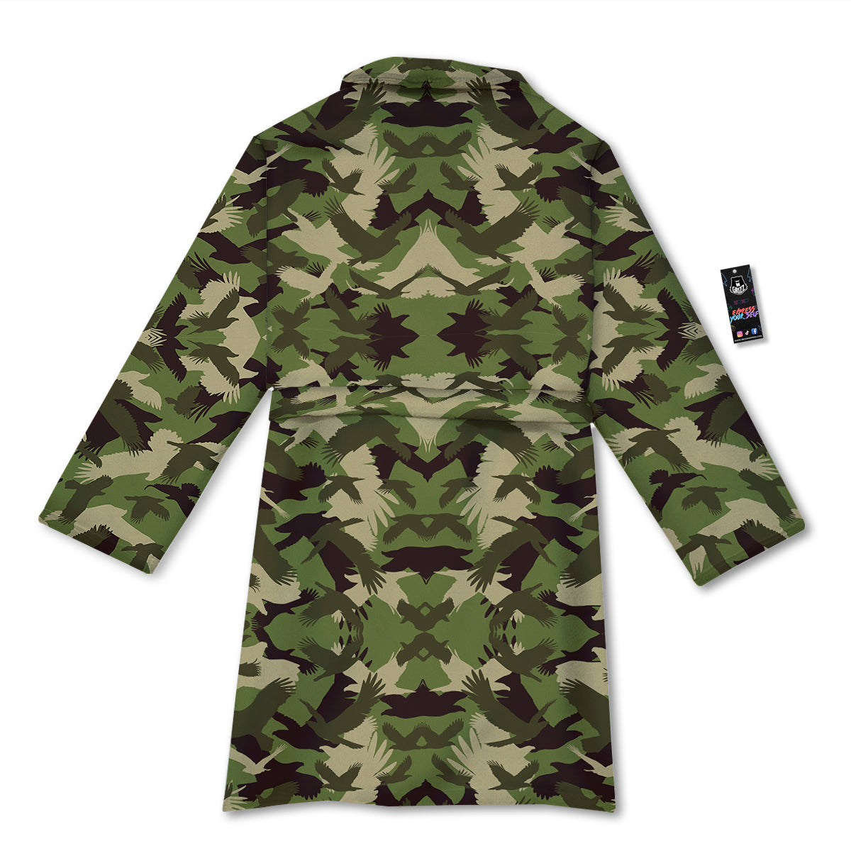 Eagle Camouflage Green Print Pattern Bathrobe-grizzshop