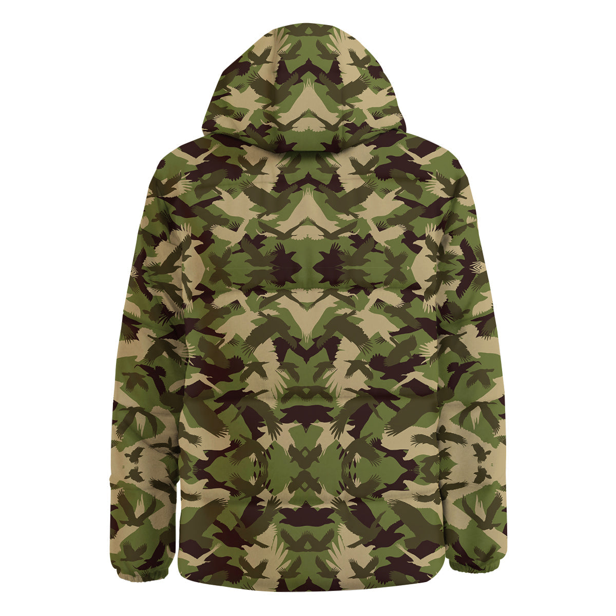 Eagle Camouflage Green Print Pattern Down Jacket-grizzshop