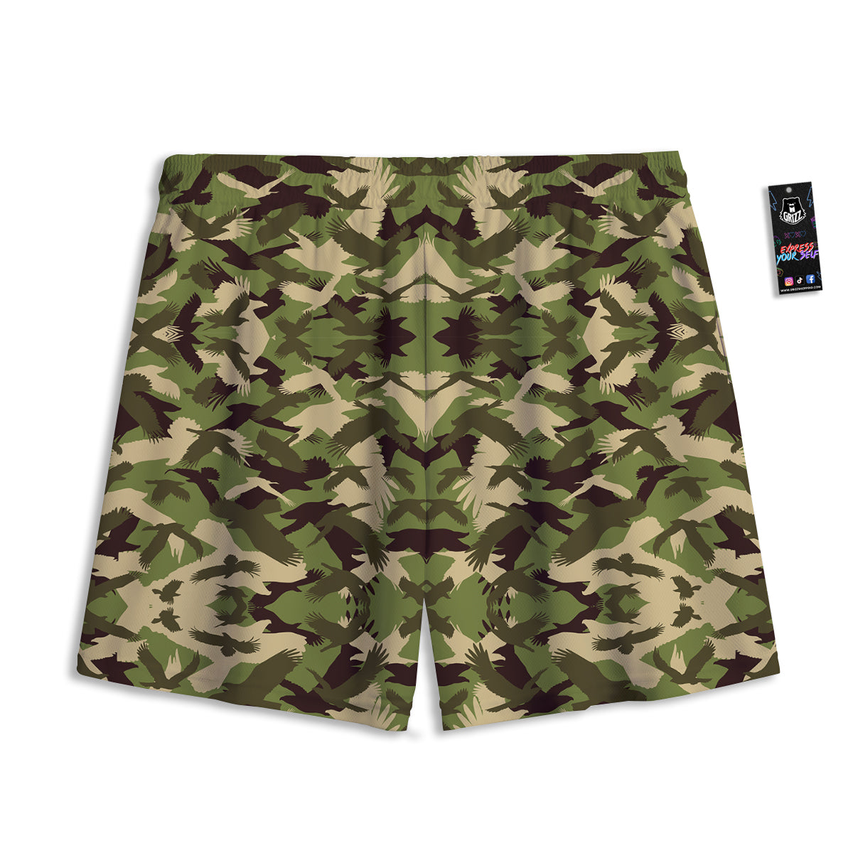 Flying Playing Cards Print Mesh Shorts