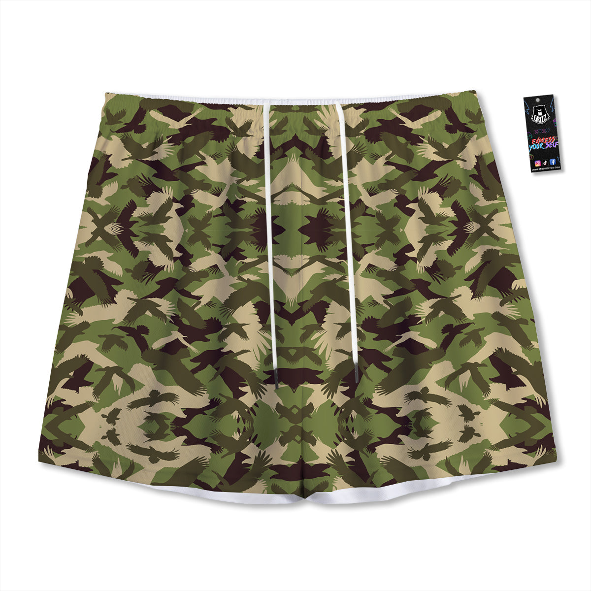 Flying Playing Cards Print Mesh Shorts