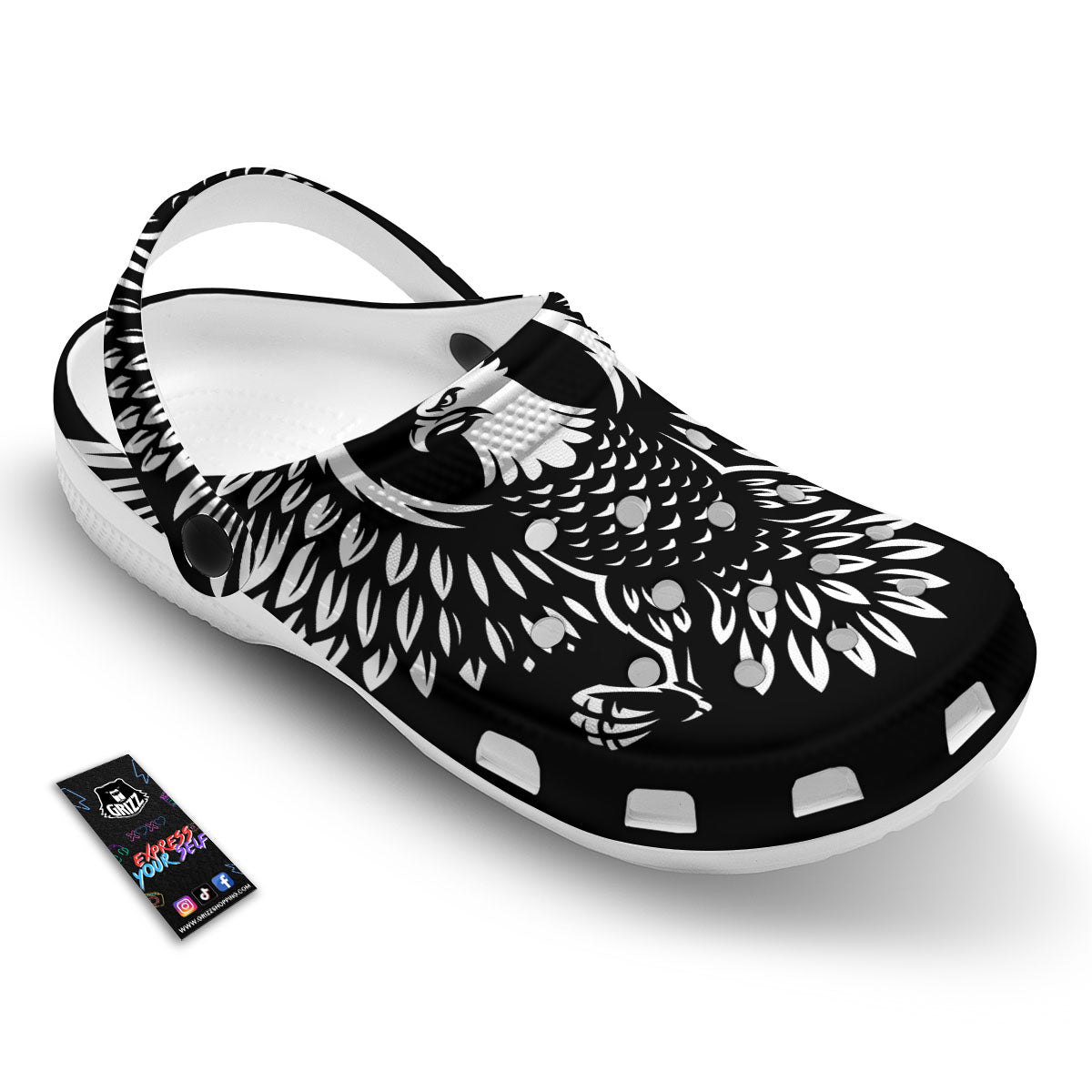 Eagle Monochrome Print Clog-grizzshop