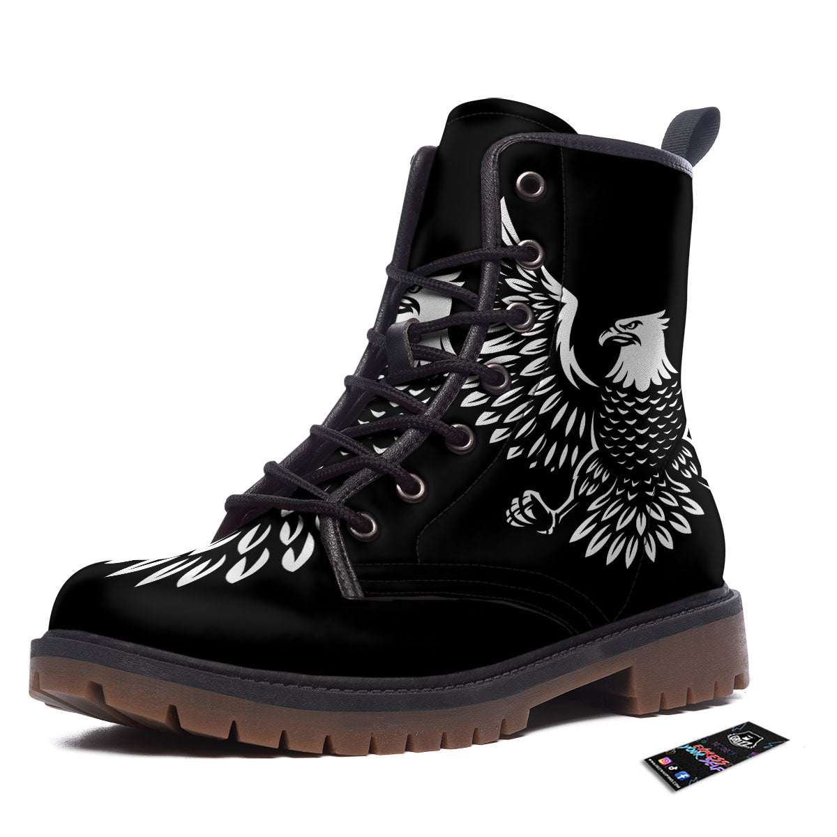 Eagle Monochrome Print Work Boots-grizzshop