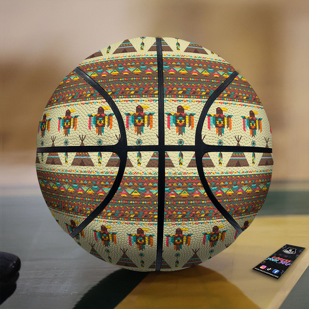 Eagle Native American Print Pattern Basketball-grizzshop
