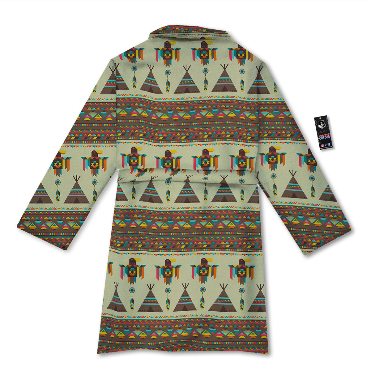 Eagle Native American Print Pattern Bathrobe-grizzshop