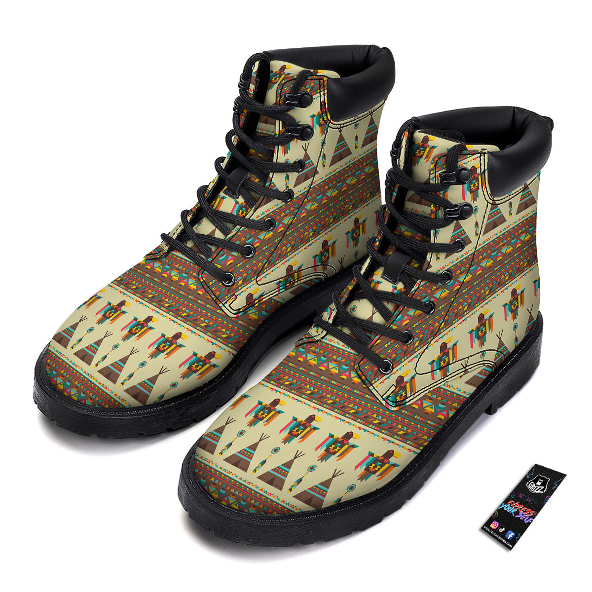 Eagle Native American Print Pattern Boots-grizzshop