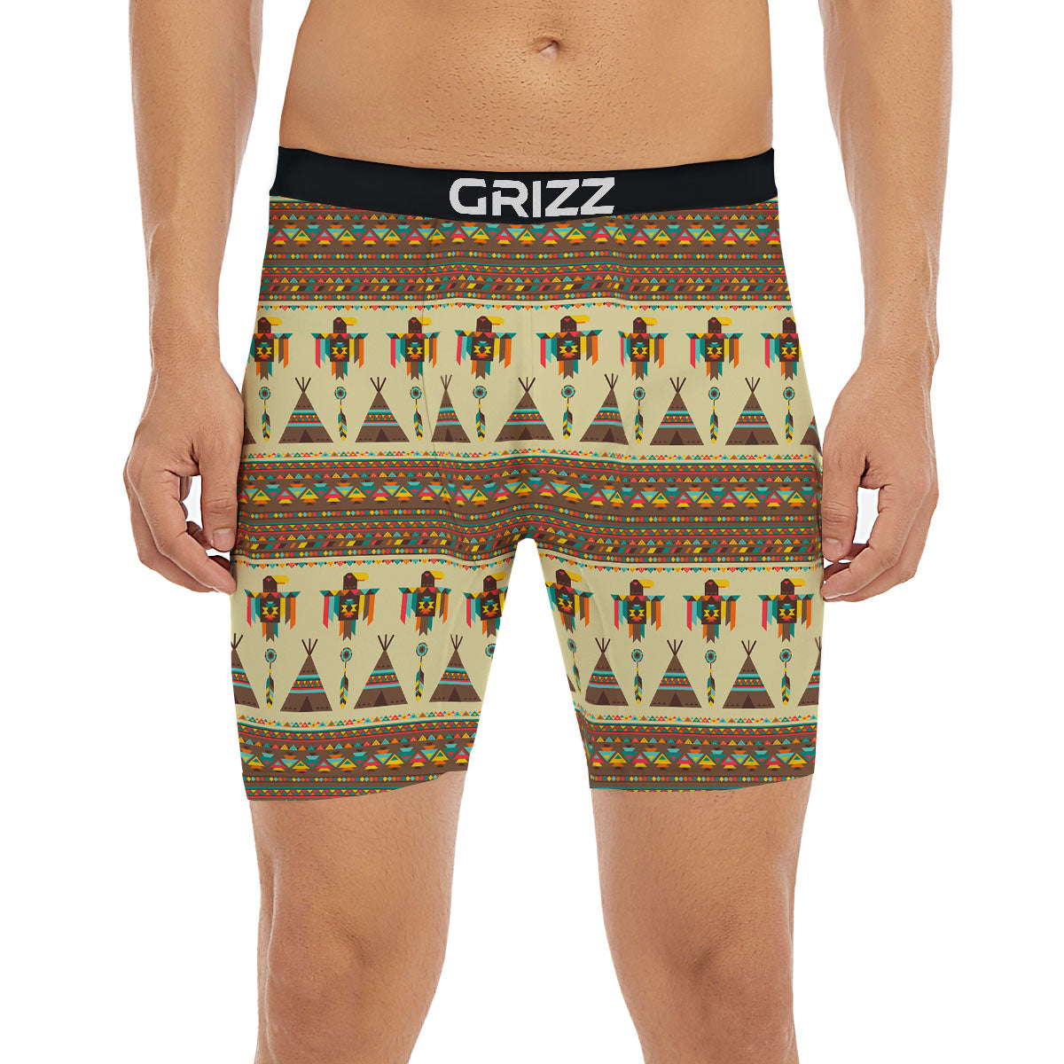 Eagle Native American Print Pattern Boxer Briefs-grizzshop
