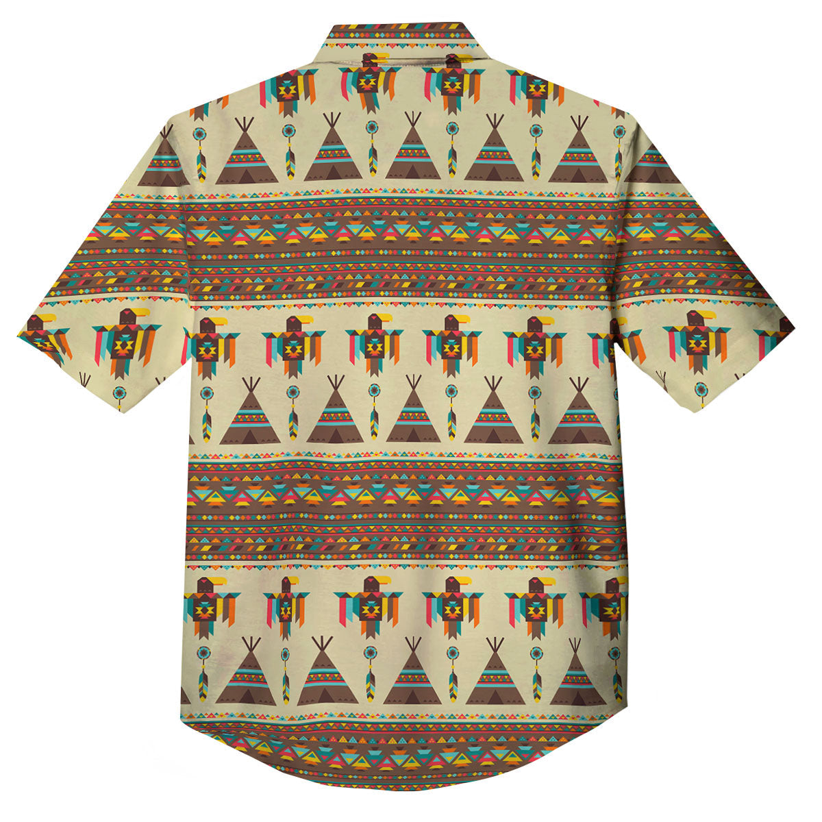 Eagle Native American Print Pattern Button Up Shirt-grizzshop