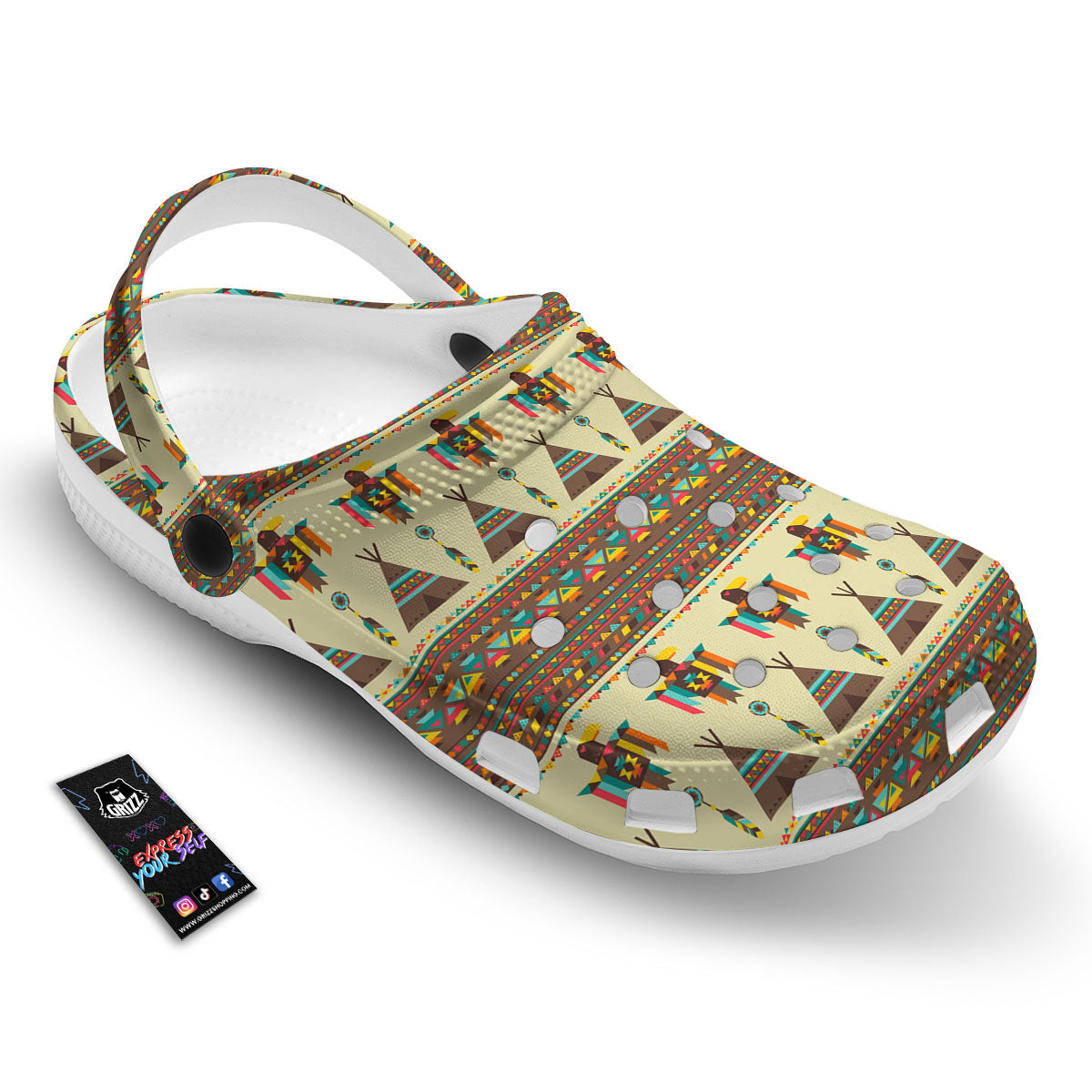 Eagle Native American Print Pattern Clog-grizzshop