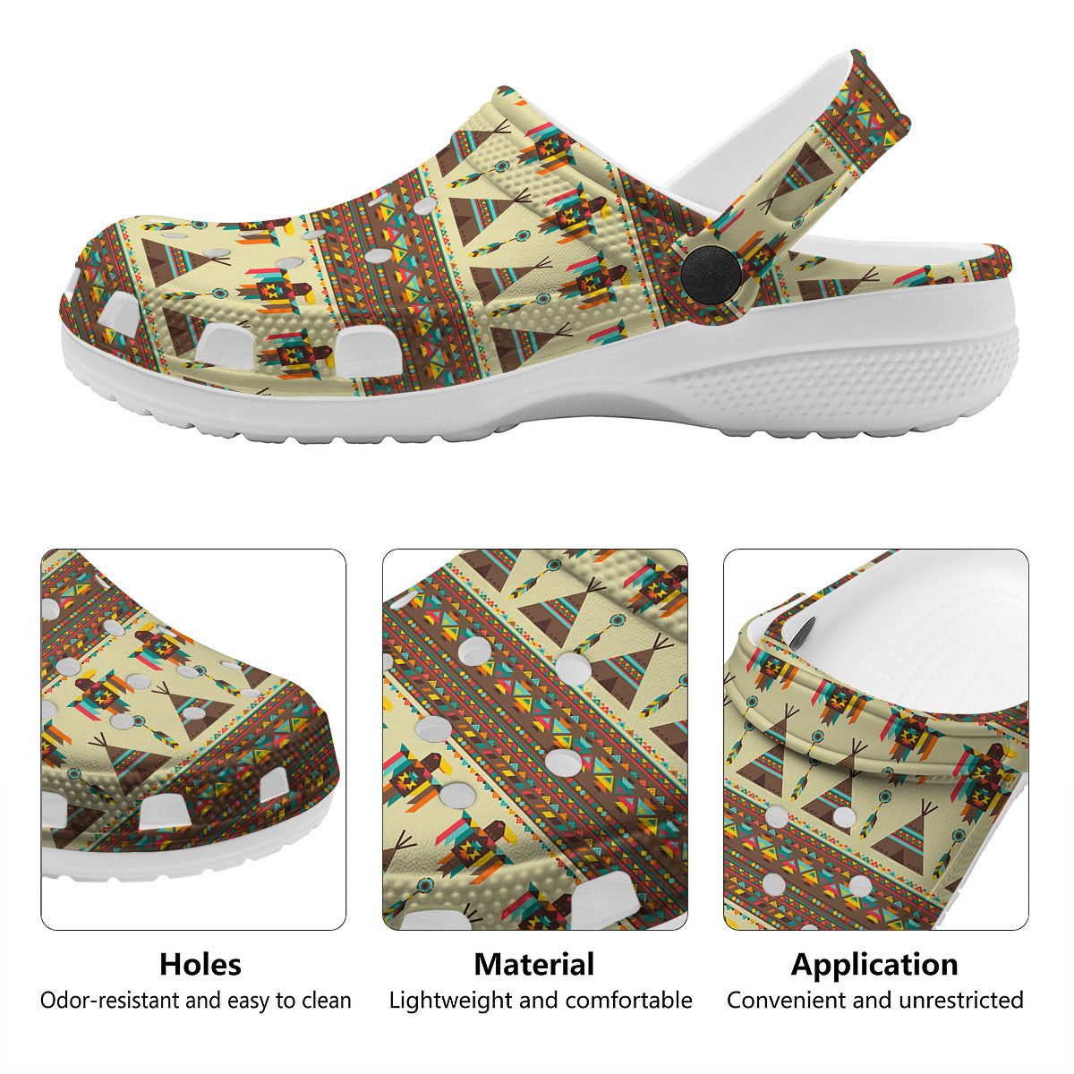 Eagle Native American Print Pattern Clog-grizzshop
