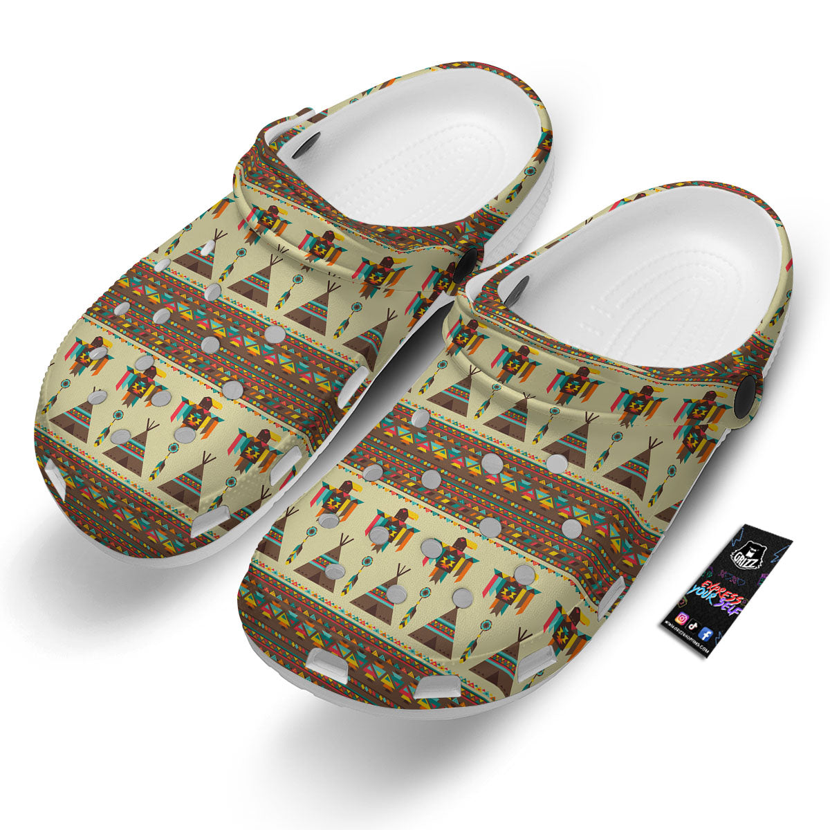Eagle Native American Print Pattern Clog-grizzshop
