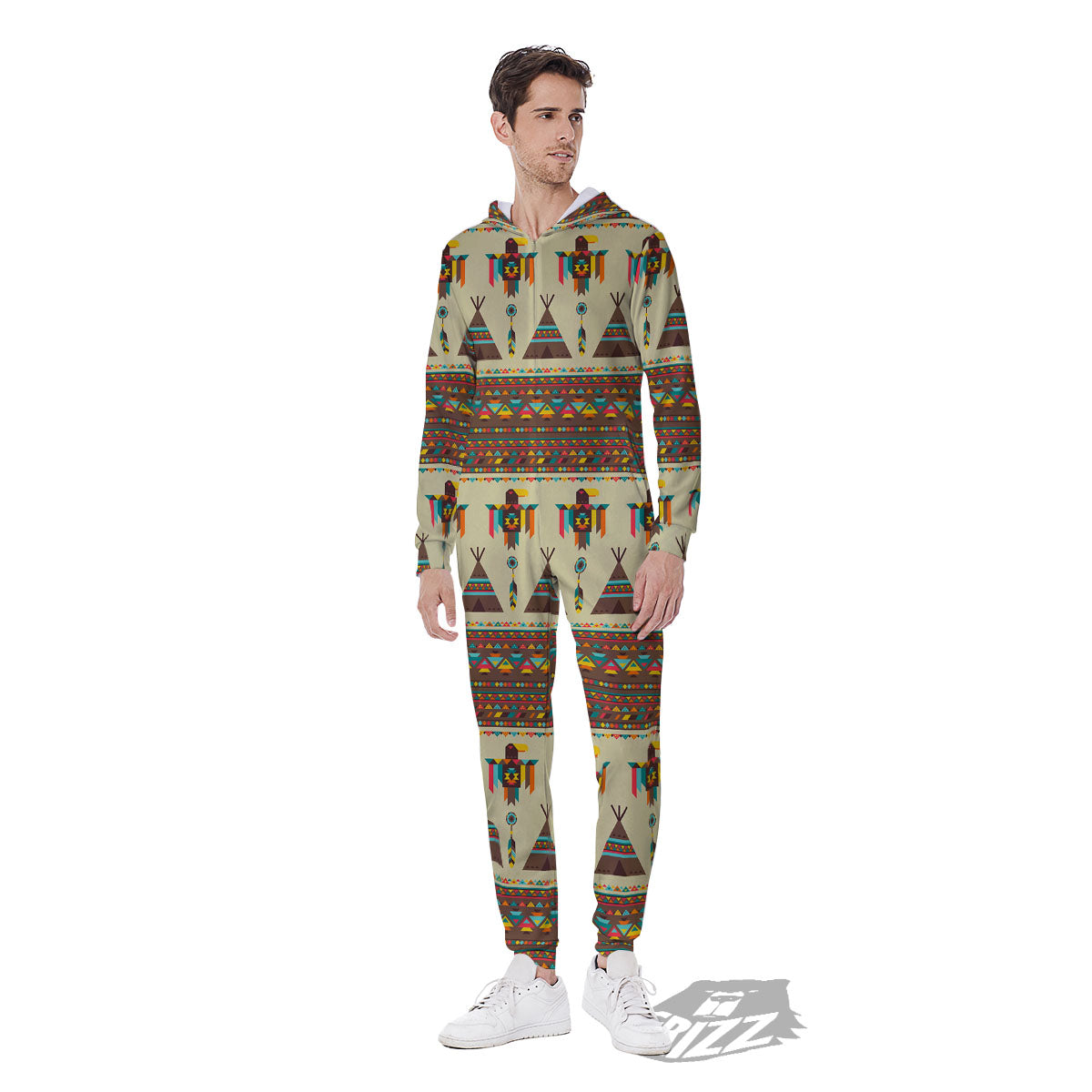 Eagle Native American Print Pattern Men's Jumpsuit-grizzshop