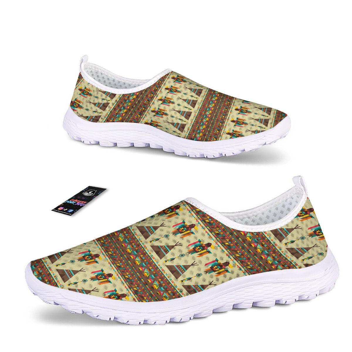Eagle Native American Print Pattern Nurse Shoes-grizzshop