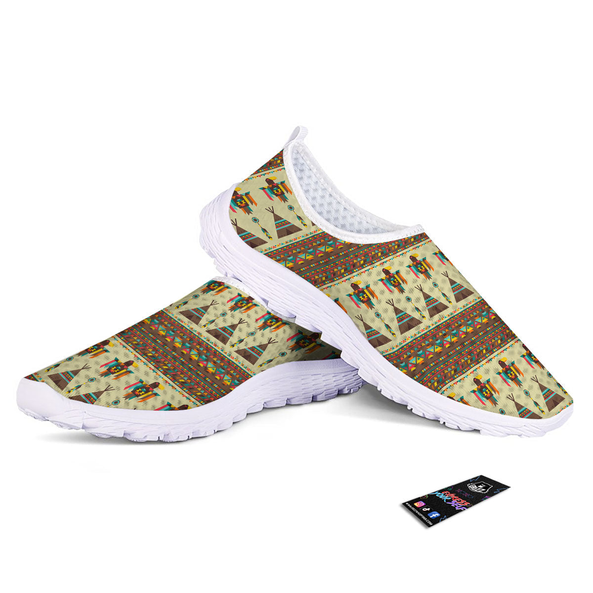 Eagle Native American Print Pattern Nurse Shoes-grizzshop