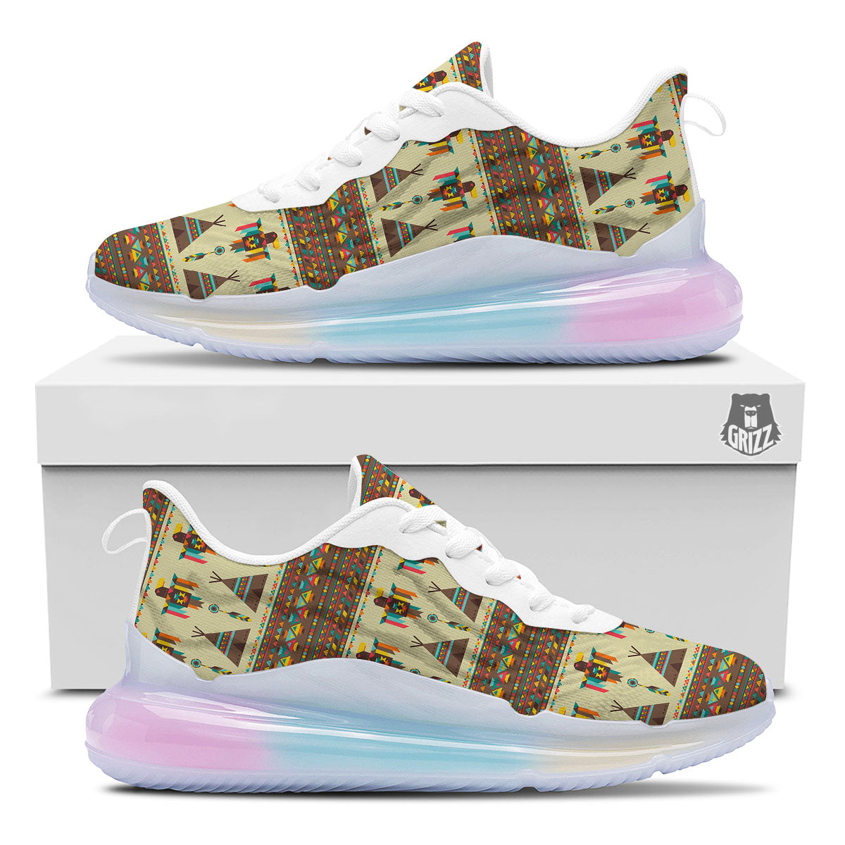 Eagle Native American Print Pattern Running Sneakers-grizzshop