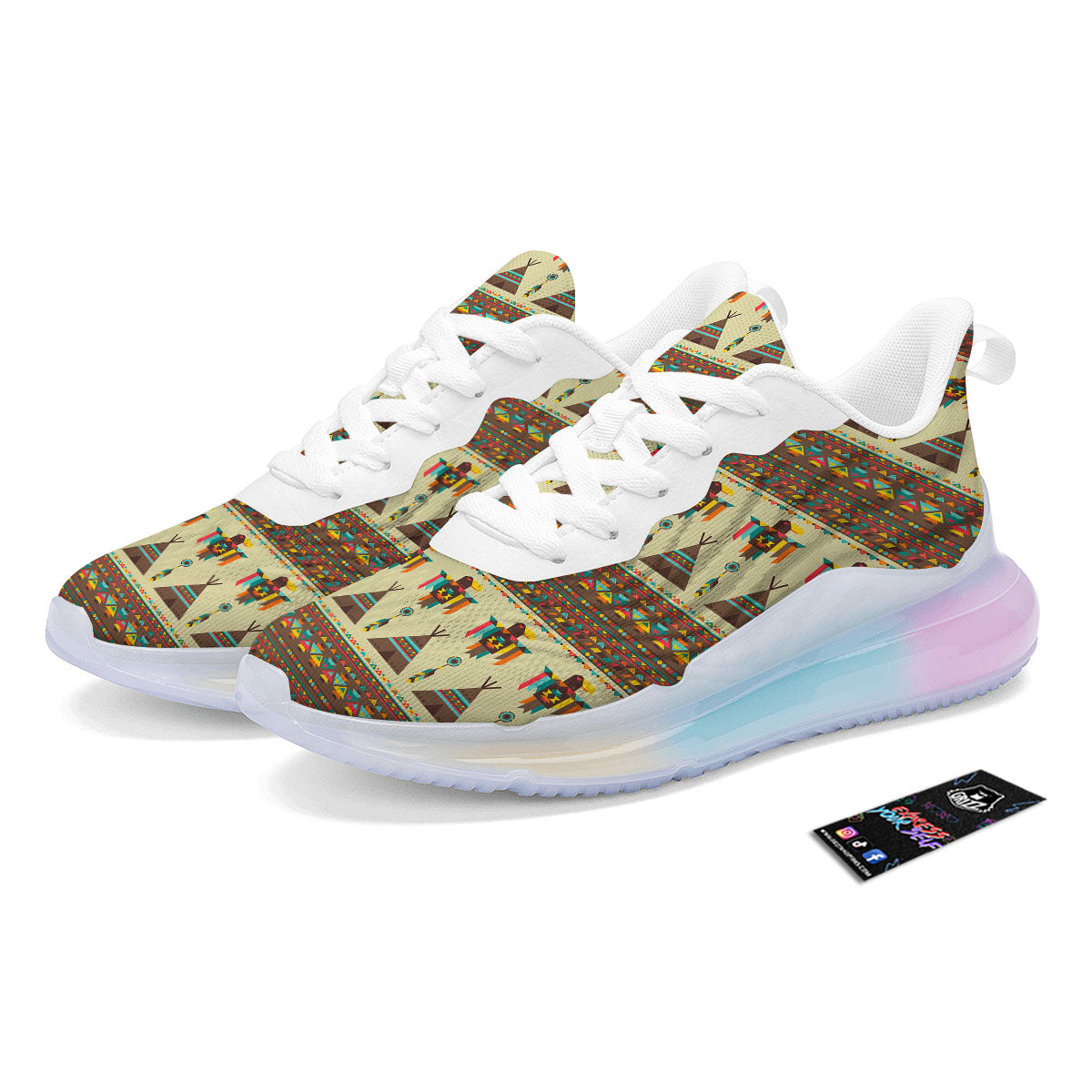 Eagle Native American Print Pattern Running Sneakers-grizzshop