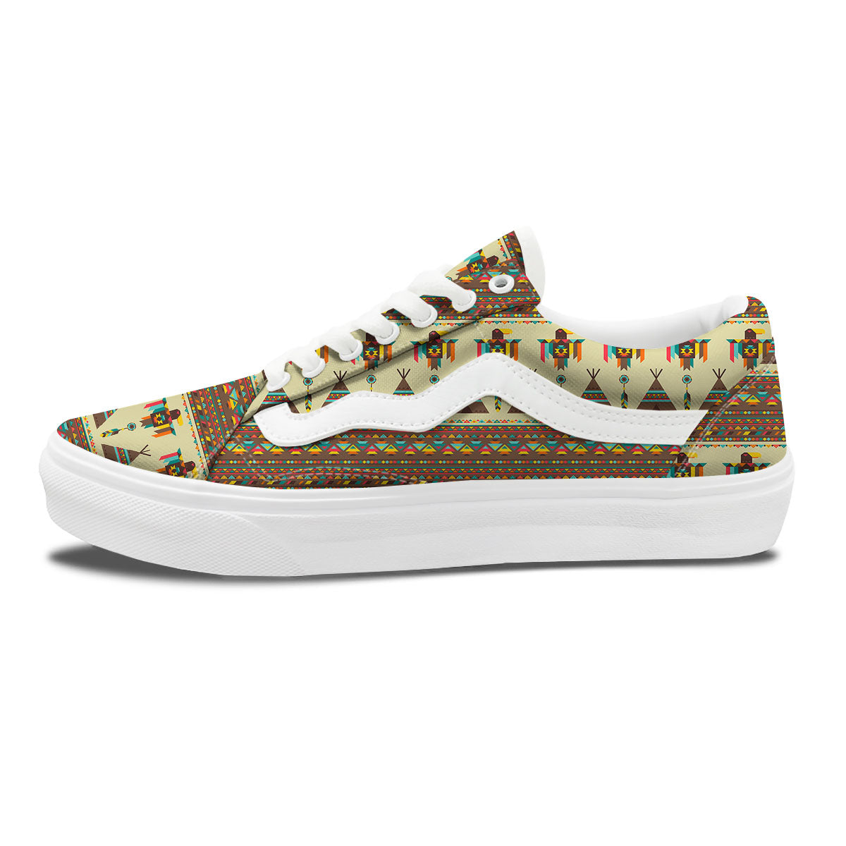 Eagle Native American Print Pattern Skate Shoes-grizzshop